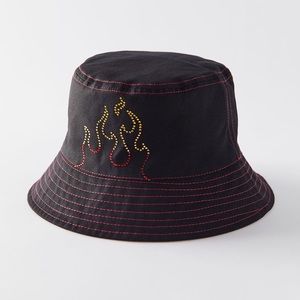 Urban Outfitters Y2K Rhinestone Bucket Hat NWT - Black